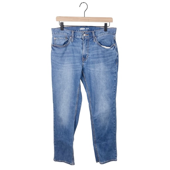 Old Navy Men's Straight Built-In Flex Jeans Medium Dark Tint Denim Size 31 x 32 - Picture 2 of 8